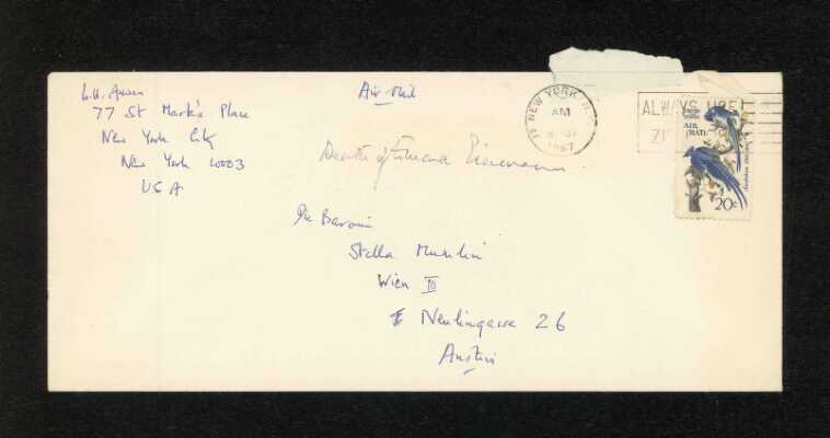 Autograph Letter Signed W. H. Auden to Stella Musulin 1967-11-08