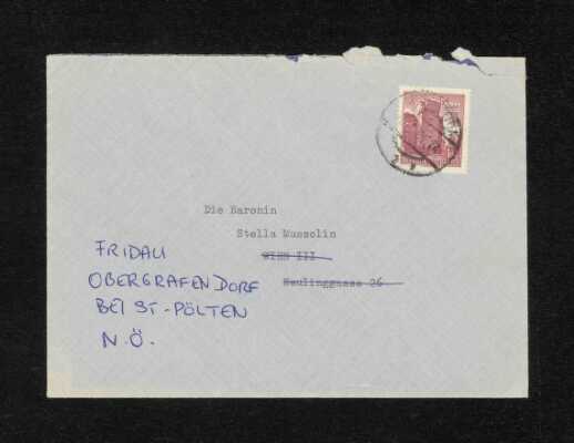 Envelope W. H. Auden to Stella Musulin 1961-04-25--1961-10-25