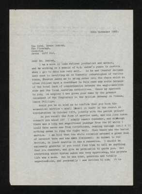 Typed Letter Stella Musulin to Bruce Duncan 1985-11-29