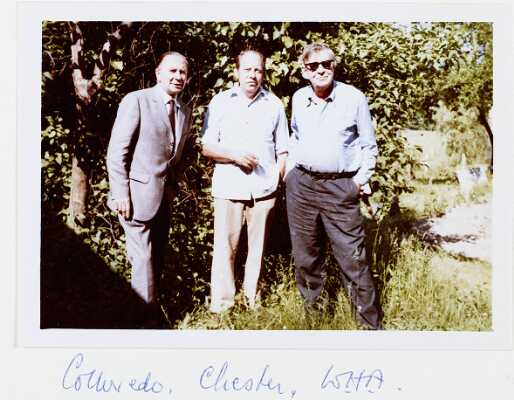 Photograph [Stella Musulin] of Friedrich Colloredo, Chester Kallman, and W. H. Auden 1959-06-01--1973-09-28